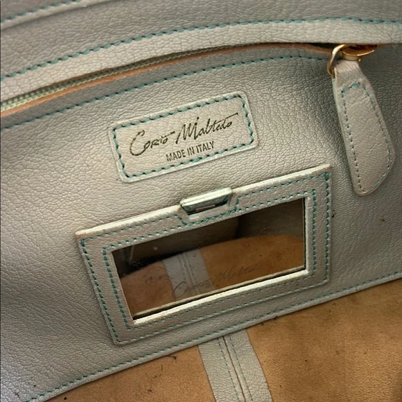 Cordo Maltedo Chic Large Bag in Mint Green Leather with Gold Accents - Picture 6 of 7